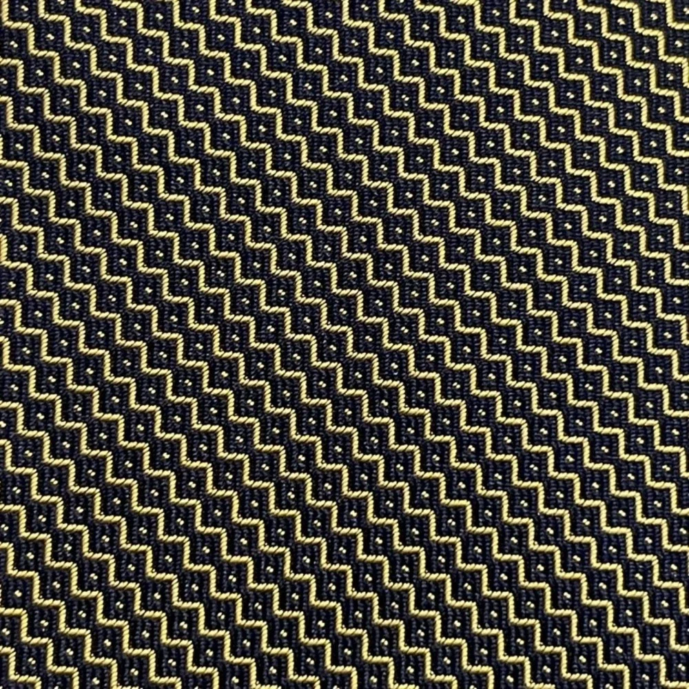 Lauren Ralph Lauren Necktie Mens Navy Blue Gold‎ Silk Geometric Tie Heritage